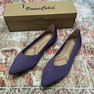 Never worn purple slip on flats